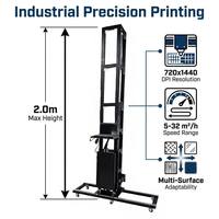 Printer Kabinet Vertikal UV Presisi Tinggi Dual Head Pencetakan Putih & Warna untuk Kotak Logam, Mural Showroom dengan Relief 3D 2.5cm