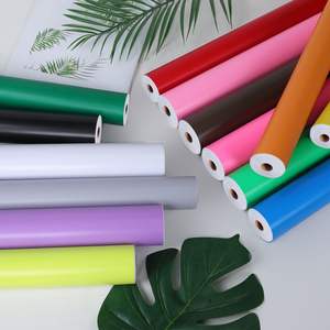 Vente en gros Papier peint vinyle autocollant de couleur vive Revêtements muraux de couleur unique pour mur intérieur - Product Image 1