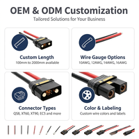 Câble de connecteur haute intensité personnalisé QS8, faisceau de câbles en silicone 12AWG pour drone RC, batterie Lipo, moteur ESC