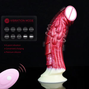 NNSX vibrierender gebogener Dildo mit Saugnapf Silikon mehrfarbig gerippt stimulieren Fernbedienung <span class=keywords><strong>Vibrator</strong></span> Anal Plug Sexspielzeug - Product Image 2