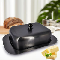 Accessoires de cuisine Boîte à fromage personnalisée pour beurre Ensemble de rangement du beurre Plat à beurre rectangulaire en acier inoxydable avec couvercle