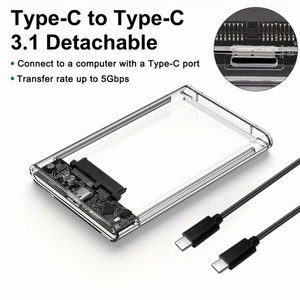 Custodia per disco rigido da USB3.0 a 2.5 pollici SATA custodia trasparente in plastica esterna custodia custodia per <span class=keywords><strong>HDD</strong></span> <span class=keywords><strong>adattatore</strong></span> usato per SSD - Product Image 6