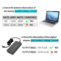 Cargador para portátil de 5,5*1,7mm y 180W, adaptador de corriente de escritorio, adaptador de CA, potencia de alta eficiencia para portátiles