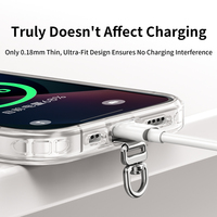 Lanière de téléphone en acier inoxydable ultra-mince Clip en métal durable Autocollant arrière anti-perte Bracelet de téléphone portable universel pour téléphones portables