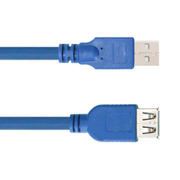 Cable de Extensión USB 3.0 DFX con Blindaje de PVC, 1m, Azul, Macho a Hembra, 5Gbps, para Smart TV, Laptop, PC, Memoria USB, Cámara Web