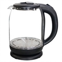 Bouilloire électrique en verre 1,8 L 1500 W à commande mécanique, conception personnalisée, vente en gros directe usine pour usage domestique et cuisine