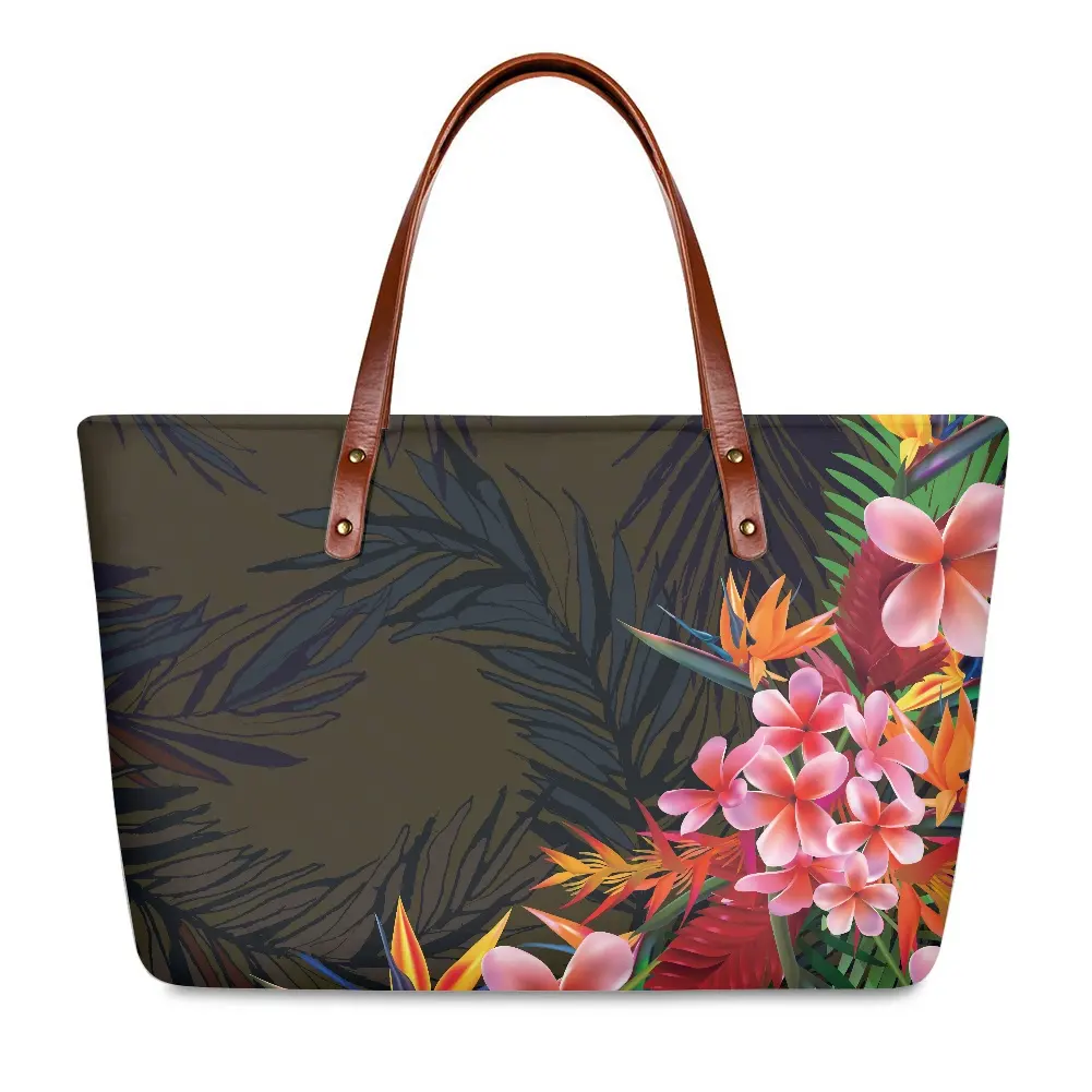 Polynesian Tribal Hawaii Floral Design Handbags 2022 High Quality Tote Bags Luxury Handbag Vendors Custom Wholesale Handbags