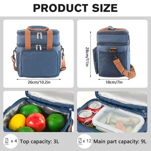 Custom Large Capacity Multifunctional Leakproof Insulated Soft Adult Cooler <b>Bag</b> Double Deck <b>Lunch</b> <b>Box</b> Promotional Backpack - Product Image 2