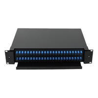 Caja Terminal de Fibra Óptica SC de 2U y 48 Puertos con Cajón Extraíble, Panel de Conexiones ODF de Alta Resistencia para Montaje en Rack, para Redes de Centros de Datos FTTH