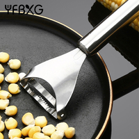 Gadget de cuisine pour éplucher le maïs en acier inoxydable dentelé, grattoir pour enlever les grains d'épi de maïs, outil de décapage