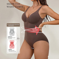 Body sculptant zippé sans couture pour femme, effet ventre plat, rehausseur de fesses, col en V, idéal sous les robes
