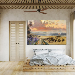 Arte Original impresión OEM y ODM mar velero naturaleza escena lienzo paisaje pintura imagen para decoración de habitaciones pinturas - Product Image 2