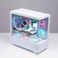 GAMDIAS ATX Mid-Tower Gaming PC Case Full View Tempered Glass Desktop Cabinet Front Side Panel Steel Construction