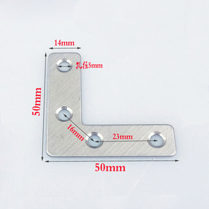 Soporte de esquina en forma de L de acero inoxidable de 39 mm x 39 mm con orificios de 5 mm para refuerzo de muebles - Product Image 2