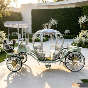 Conception mobile personnalisable, Chariot de princesse Cendrillon style citrouille pour mariage, avec rideaux - Product Image 1