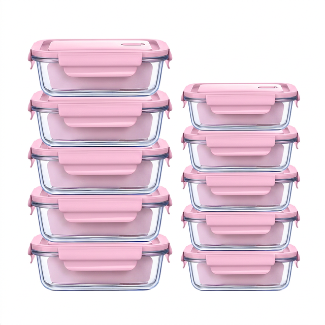 Borosilicate Glass Rectangle Kitchenware Set Heat Resistant Microwave Safe Dishwasher Safe BPA Free Ecofriendly Airtight