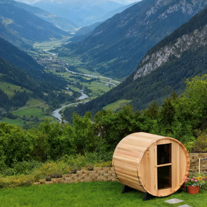 スマートサウナと休憩エリア木材ハウスプレハブ杉2-6人用屋外サウナバレル - Product Image 5