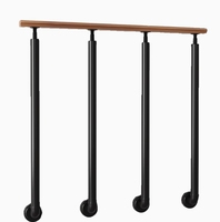 Rampe d'Escalier en Fer au Design Moderne et Simple, Garde-Corps d'Intérieur en Fer, Main Courante d'Escalier en Acier Inoxydable et Bois