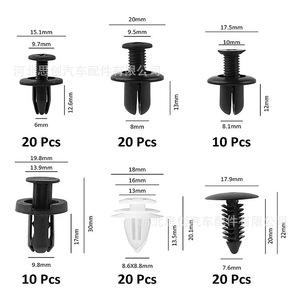 Ensemble de 100 attaches pour voiture Sicheng, 6 types, clips universels en nylon pour pare-chocs - Product Image 1