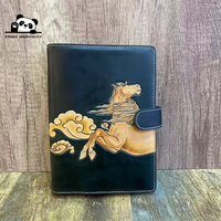 Couverture de carnet en cuir véritable A5 A6 avec impression personnalisée, reliure à anneaux, couverture de carnet en cuir véritable