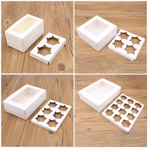 Giá Rẻ Tùy Chỉnh Có Thể Gập Lại 2 4 6 12 Mini Kraft Cupcake Hộp Giấy Với Cửa Sổ Rõ Ràng - Product Image 2