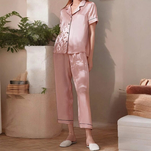 Pijama de Seda de Morera Auténtica Granny Smith, Conjunto de Ropa de Dormir de Lujo de Manga Larga - Product Image 3