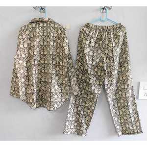 Ladies Summer Pajama Set Floral Printed 100% Cotton Long Sleeve Woven Top and <b>Pants</b> Comfortable Sleepwear Night Suit Casual - Product Image 5