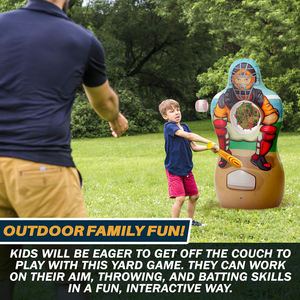 Cible gonflable double face de 1,5 m pour baseball et football, sac de frappe robuste et souple pour jeux de lancer amusants, idéal pour les fêtes d'enfants en extérieur - Product Image 3