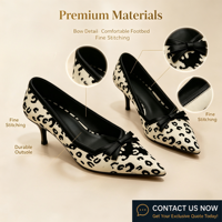 Chaussures à talons aiguilles à bout pointu imprimé léopard, doublure en peau de mouton couleur café, logo personnalisé, vente en gros OEM ODM pour femmes