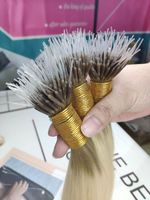 Extensions capillaires européennes en gros 2025 à pointe nano, 100 % cheveux humains vierges doublement étirés, doux, brillants, texture lisse/ondulée/bouclée/frisée