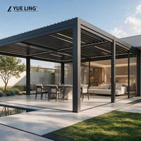 Toit en aluminium imperméable à l'eau avec persiennes pour terrasse et jardin, pour les constructeurs et les entrepreneurs, pergola résistante au soleil et à la pluie