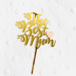 La Migliore delle Mamma Cake Topper per la Mamma <span class=keywords><strong>Di</strong></span> <span class=keywords><strong>Compleanno</strong></span> Giorno Felice della madre Del Partito Decorazioni In Oro Cake Topper Picks Cake decorazione - Product Image 3