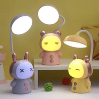 Lampe de bureau LED rechargeable mignonne avec col de cygne flexible, protection oculaire, veilleuse pour chambre d'enfant, étude et photographie