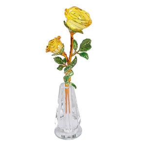 Crystal Glass Rose <b>Vase</b> <b>Set</b> Modern Decor Artistic Tabletop Gift For Valentine'S Day - Product Image 5
