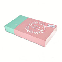 Boîte coulissante personnalisable en carton recyclé avec impression dorée, logo personnalisé, ruban et poignée pour emballage cadeau