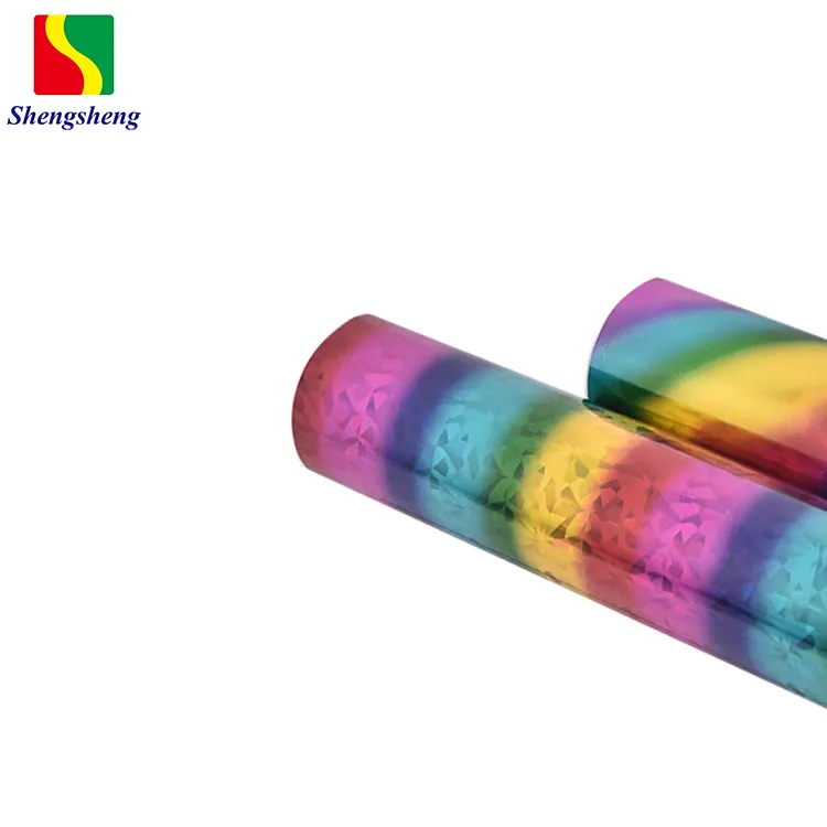 Fornitura di Nuovo Disegno Arcobaleno Multi Colore Stampa A Caldo Fogli di Stagnola Per La Carta E Piatti di Plastica
