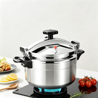 Casserole à pression en aluminium poli de 9 litres, à fond non inductif, en alliage d'aluminium, pour usage industriel et commercial, cuisson rapide, Olla
