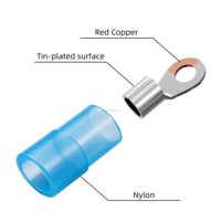 Terminaux annulaires isolés GaoPeng RNY en nylon, cosses de câblage à sertir, connecteurs de fils électriques pour le câblage