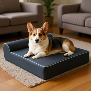 Cuccia ortopedica per cani con rivestimento rimovibile e lavabile, grigia, rettangolare, moderna, per interni, per proprietari di animali domestici - Product Image 2