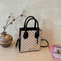 Bolso Mini Tote de Moda 2026 con Estampado de Letras para Mujer, Bolso Cruzado de Cuero PU con Dije Metálico