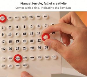 Calendrier de bureau en bois avec logo personnalisé, cadeau promotionnel écologique pour le bureau, planificateur quotidien et mensuel, cadeaux d'entreprise personnalisables - Product Image 6