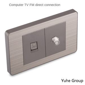 Enchufe de pared universal de un solo orificio con placa de acero inoxidable, enchufe de pared multifuncional con línea telefónica y para computadora. - Product Image 5