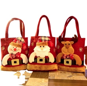 Bolsa de Almacenamiento Navideña con Asa, Diseño Personalizado con Logotipo, Dibujos Animados de Santa Claus, Osito de Peluche, Muñeco de Nieve, Reno Rudolph, para Guardar Dulces - Product Image 1