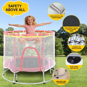 Trampolín Redondo de 48 Pulgadas para Niños Pequeños con Red Protectora, Material de PVC Suave, Seguro para Interiores y Exteriores, Mini Trampolín para Niñas - Product Image 2