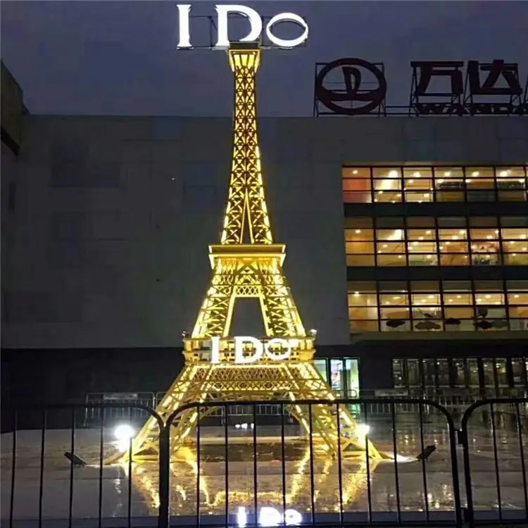 대형 금속 공예 휴대용 조명 타워 거대한 에펠 탑 동상 소품 RGB led 조명 에펠 탑 모델 큰 판매