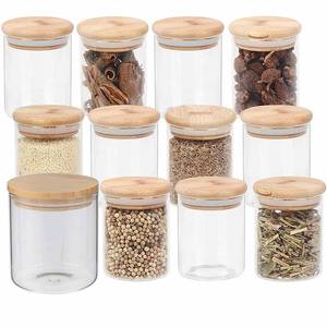 Stockage des aliments petits pots en verre anti-odeurs avec couvercles en bambou joint en silicone 1oz 2oz - Product Image 6