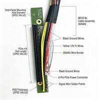Câble d'extension haute densité double MCIO 8X PCIe pour carte mère, assemblage de câblage 30AWG 20276, faisceau de câblage GPU pour serveur de centre de données