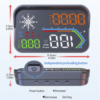 WiiYii M30 HUD para Auto con OBD GPS Híbrido Compatible con Vehículos Eléctricos, Alarma de Exceso de Velocidad, Brújula, Temperatura de Combustible y Agua, Atenuación Automática