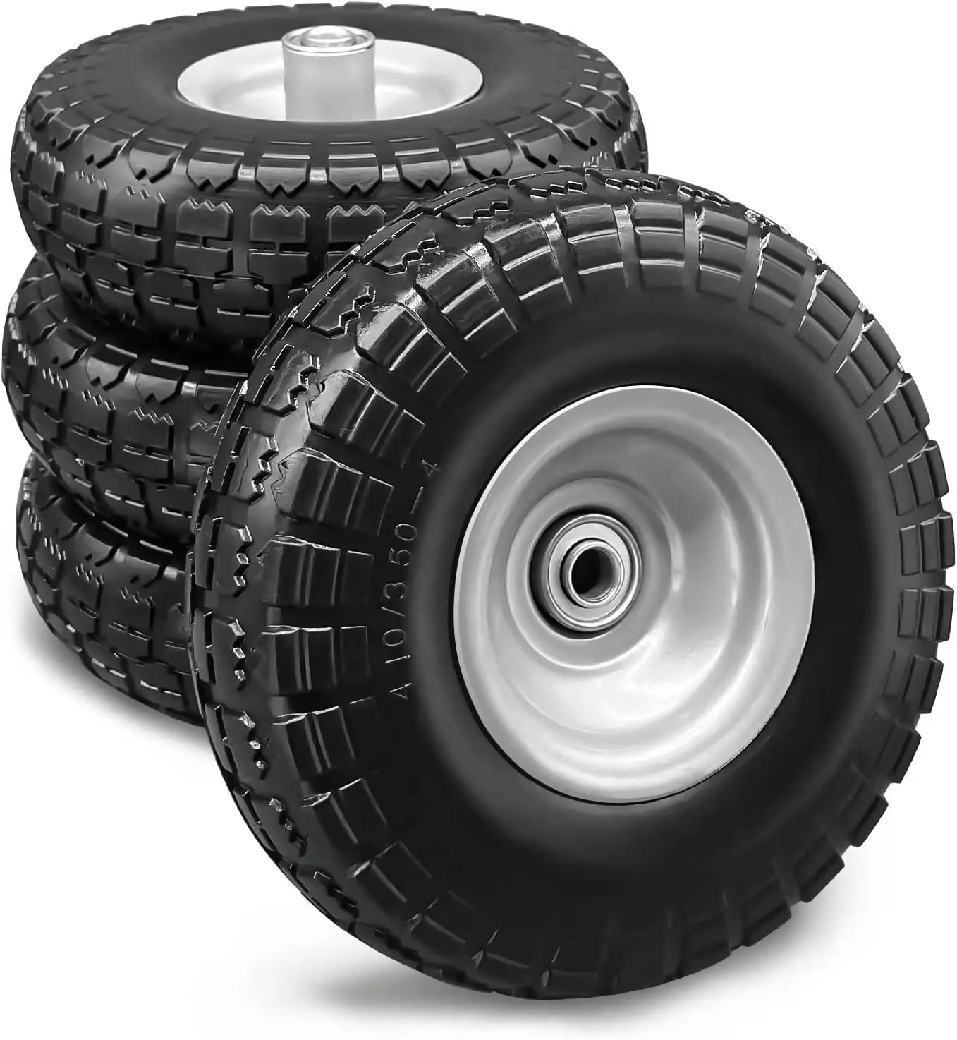 HKT1001 wholesale wheel barrow hand truck garden carts flat free solid rubber tyre wheels 10 inch 350-4 pu foam wheel