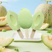Nouvelle Arrivée Hicey : Crème Glacée en Gros Saveur Melon Honeydew, Crème Glacée 3D en Forme de Fruit Melon Hami et de Noix de Coco